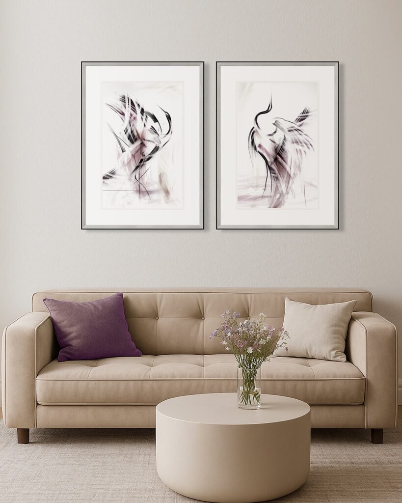 obrazy inspirowane żurawiami