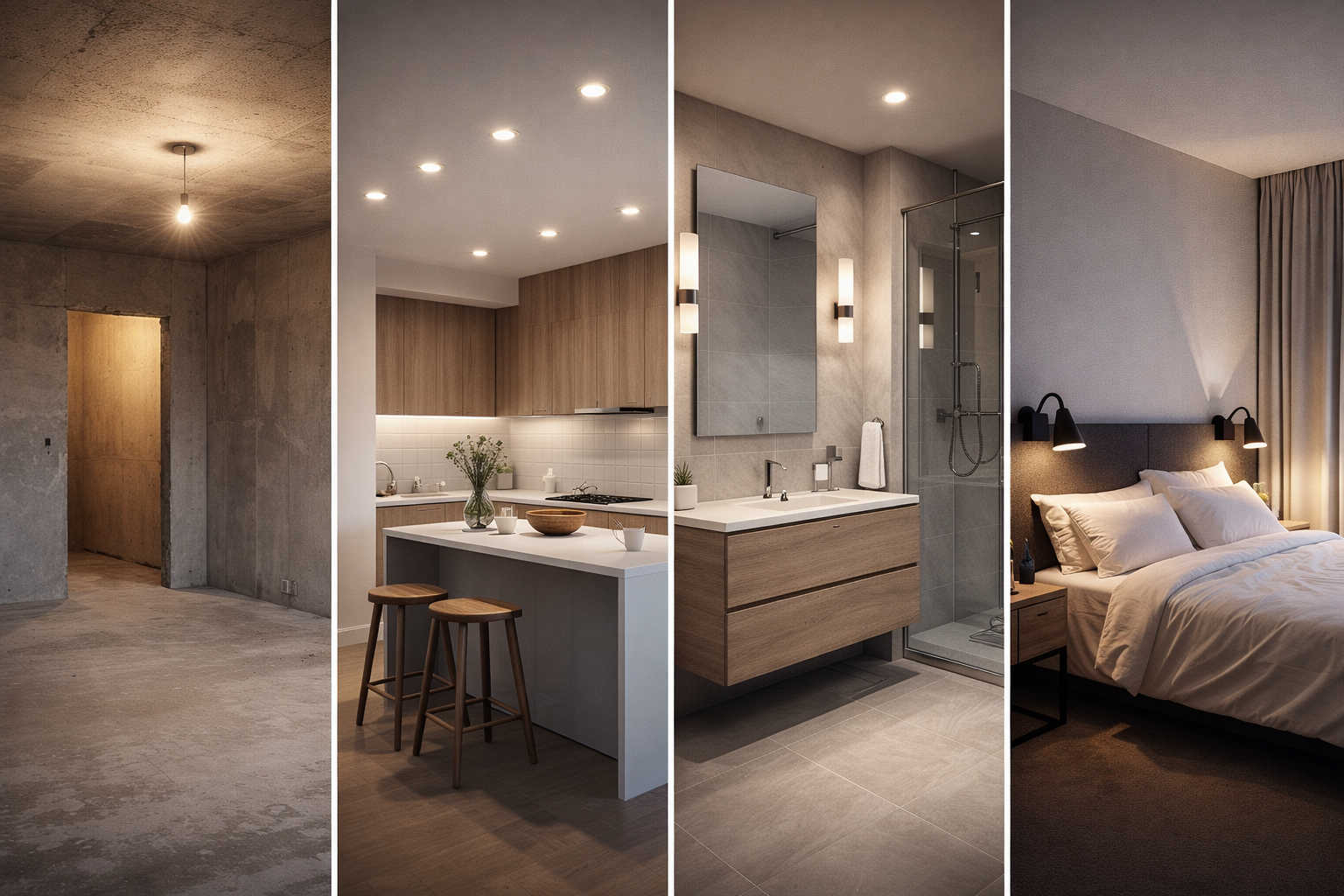 Wykończenie wnętrz w standardzie deweloperskim: Jak dobrać oświetlenie do różnych typów pomieszczeń